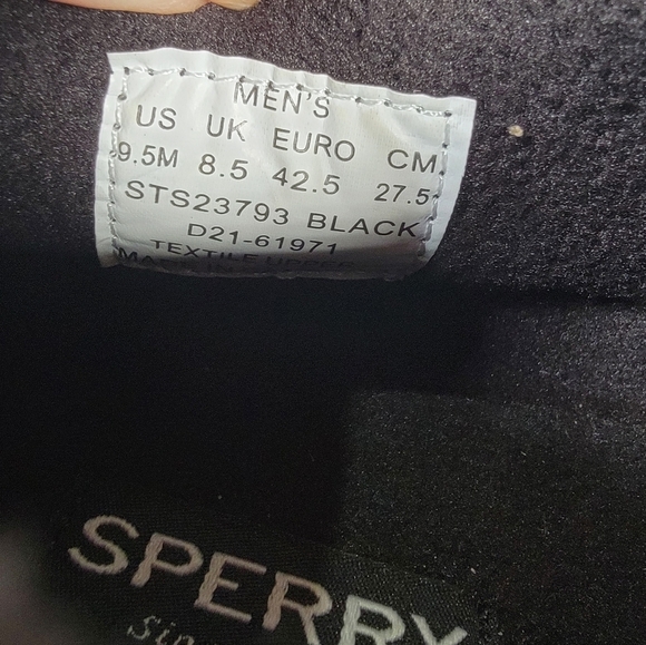 NEW Sperry Moc-Sider Nylon Black Quilted Slip-On Shoes Loafers Mens Size 9.5 - Picture 14 of 17